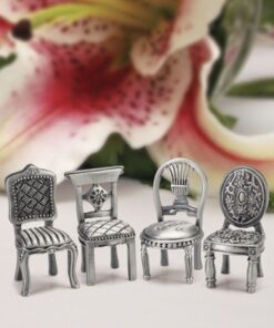Marque place chaise miniature metal argent