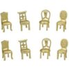Marque place chaise miniature metal doré