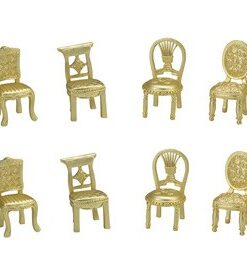 Marque place chaise miniature metal doré