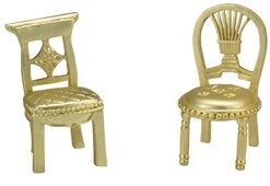 Marque place chaise miniature metal doré