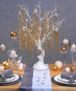 Guirlande de perles diamant cristal doré 1 metre