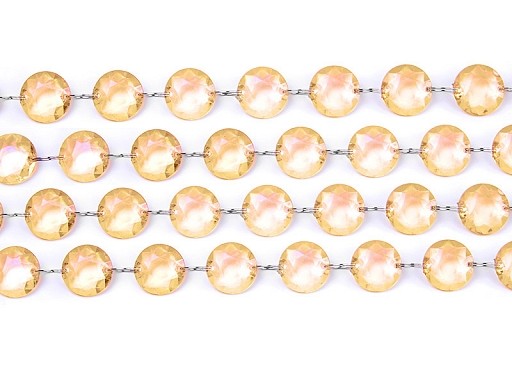 Guirlande de perles diamant cristal doré 1 metre Guirlande de perles diamant cristal doré 1 metre
