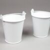 Petit seau à dragées pot en métal blanc
