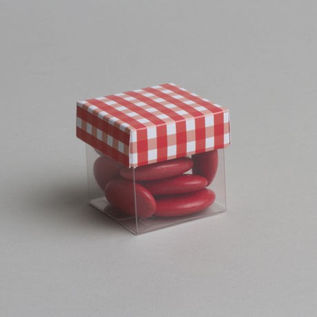 Boîtes à dragées mini cube vichy Boîtes à dragées mini cube vichy