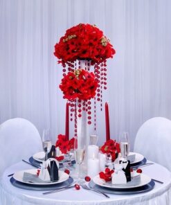 Guirlande de perles diamant cristal rouge vin 1M