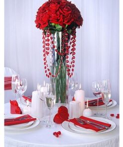 Guirlande de perles diamant cristal rouge vin 1M