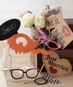 Kit Photobooth accessoires kraft Mariage vintage