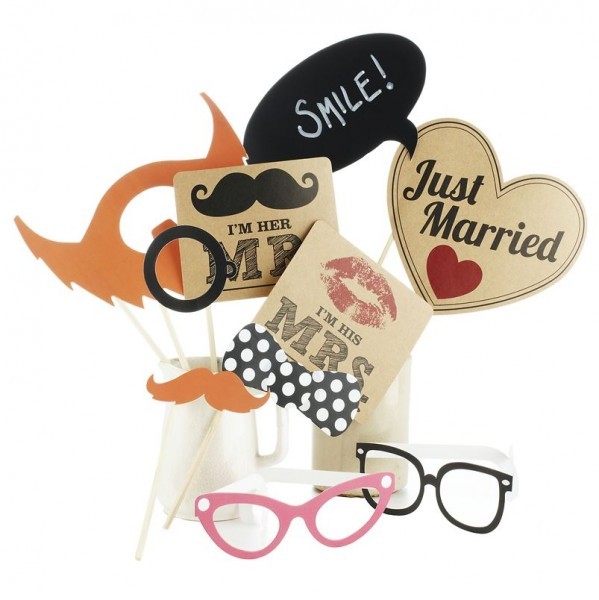 Kit Photobooth accessoires kraft Mariage vintage Kit Photobooth accessoires kraft Mariage vintage