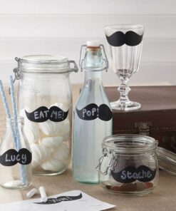 12 Etiquettes ardoise moustache DIY