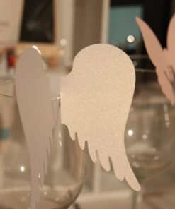 Nominette marque place sur verre ailes d'ange