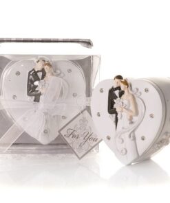 Boite bijoux alliances "les mariés" coeur