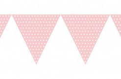 Banderole fanions pois rose bébé