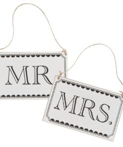 Les 2 pancartes dos chaise de mariage Mr et Mrs