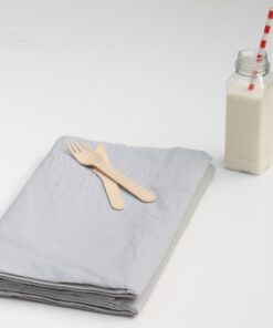 Nappe unie en papier gris argent