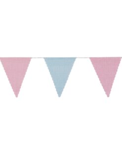 Banderole fanions tissu pois rose bleu