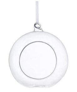 4 Photophore verre boule à suspendre 10 cm