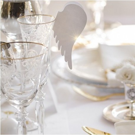 Nominette marque place sur verre ailes d'ange Nominette marque place sur verre ailes d'ange