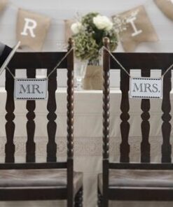 Les 2 pancartes dos chaise de mariage Mr et Mrs