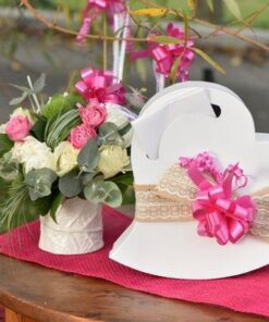 Urne coeur mariage blanc