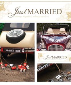 Plaque voiture Just Married doré mariage