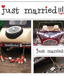 Plaque voiture Just Married comique mariage
