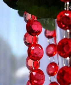 Guirlande de perles diamant cristal rouge vin 1M