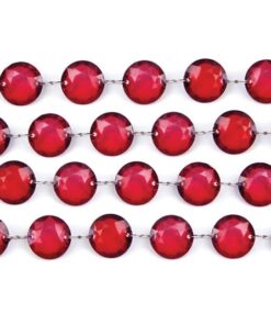 Guirlande de perles diamant cristal rouge vin 1M