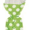 20 sachets bonbons cello vert à pois