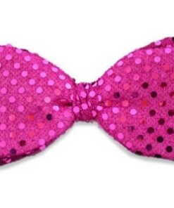 Noeud papillon sequins rose fuchsia