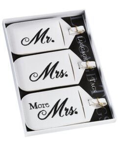 3 étiquettes pour valises mr mrs more mrs mariage voyage