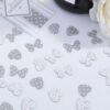 Confettis vintage chic boutique argent coeur noeuds papillon