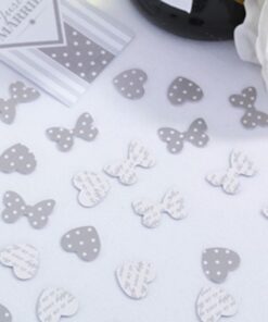 Confettis vintage chic boutique argent coeur noeuds papillon