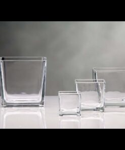 Vase cube photophore en verre 6x6cm