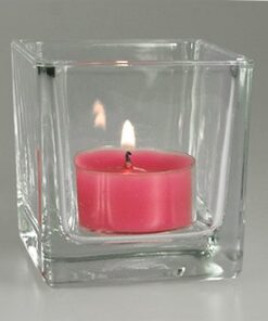 Vase cube photophore en verre 6x6cm