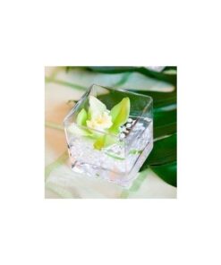 Vase cube photophore en verre 6x6cm
