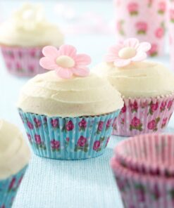 100 caissette à cupcakes vintage liberty fleurs