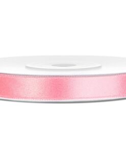 25 M Ruban satin 6mm rose clair bébé
