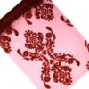 Chemin de table organza rouge vin arabesques