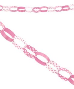 Guirlande rose à pois chaîne de papier DIY