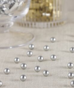 Perles à parsemer déco de table argent mat