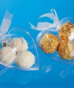 Boite dragée coeur en plexi transparent 8cm