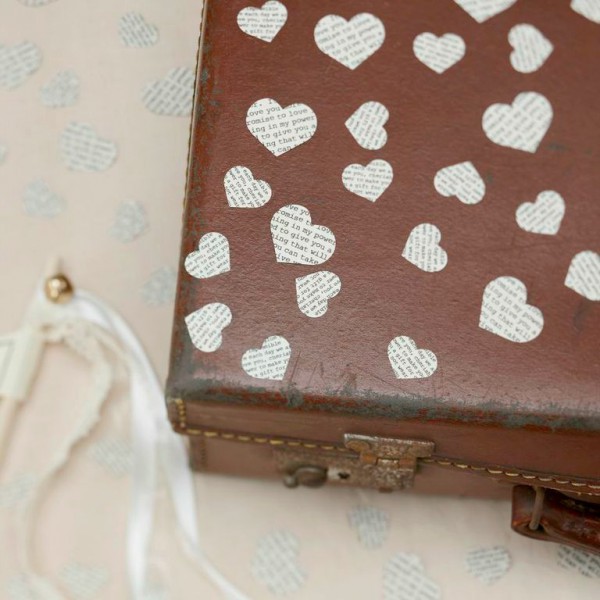 Confettis vintage coeurs mariage messages journal Confettis vintage coeurs mariage messages journal