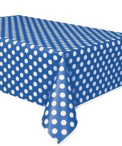 Nappe imprimée bleue à pois blanc rectangulaire
