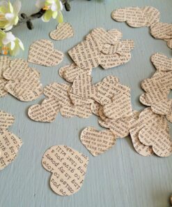 Confettis vintage coeurs mariage messages journal
