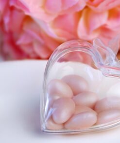 Boite dragée coeur en plexi transparent 8cm