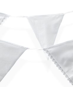 Guirlande fanions blanc dentelle coton dentelle