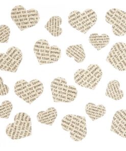 Confettis vintage coeurs mariage messages journal