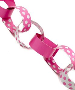 Guirlande rose à pois chaîne de papier DIY