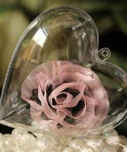 Boite dragée coeur en plexi transparent 8cm