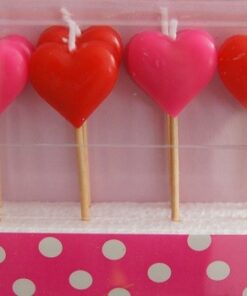 8 bougies coeur rose et rouge gâteau anniversaire